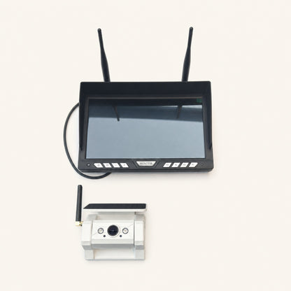 Sistema de cámaras inalámbrico con monitor y detalle de la cámara
