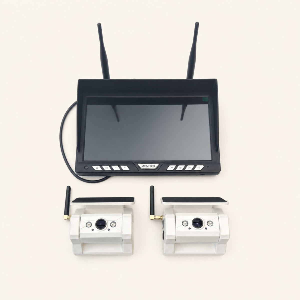 Sistema de cámaras inalámbrico con monitor y configuración de cámara