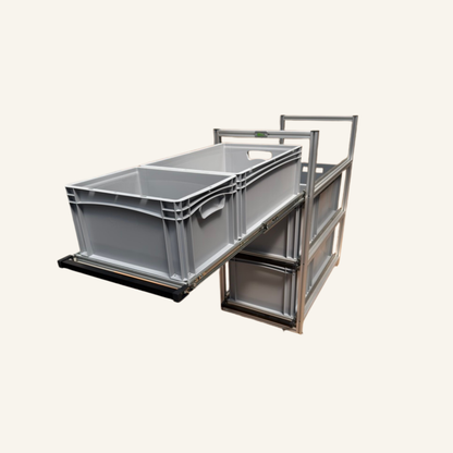 Module coulissant triple déployé 1265 × 505 mm pour garage de camping-car