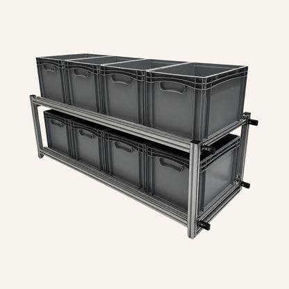 Module double avec 8 bacs Euronorm 40 × 30