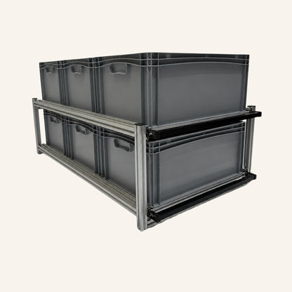 Module double avec 6 bacs Euronorm 60 × 40