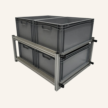 Module double avec 4 bacs Euronorm 60 × 40