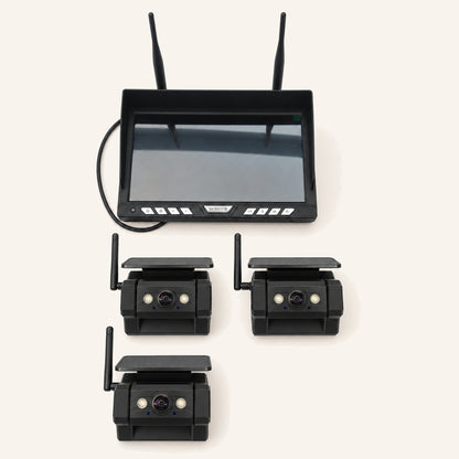 Kampfinity camerasysteem met 10,1-inch monitor en 3 zwarte magnetische zonnecamera’s