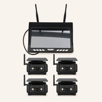 Kampfinity camerasysteem met 10,1-inch monitor en 4 zwarte magnetische zonnecamera’s