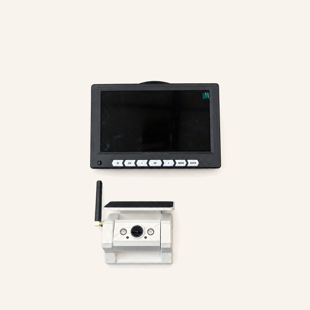 Kampfinity camerasysteem met 7-inch monitor en 1 witte magnetische zonnecamera