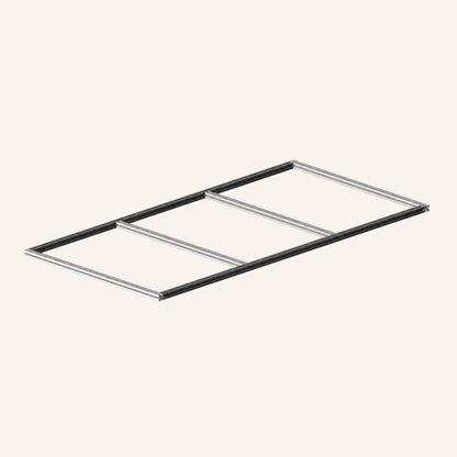 Rangement de fourgon avec module coulissant simple 1200 × 600 et 3 bacs