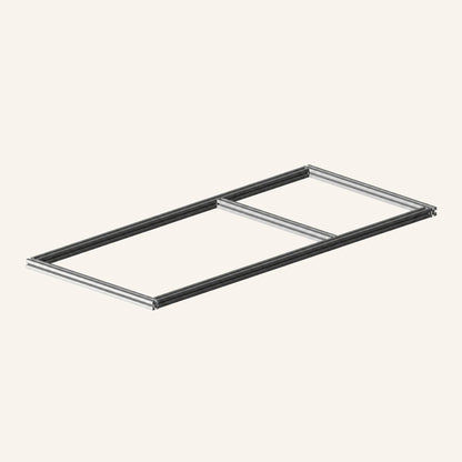 Aménagement de soute avec module coulissant simple 900 × 400 et 2 bacs