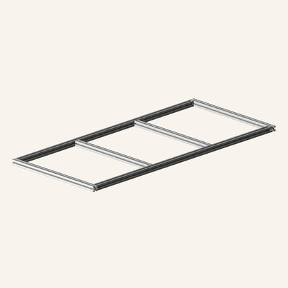 Rangement de fourgon avec module coulissant simple 900 × 400 et 3 bacs