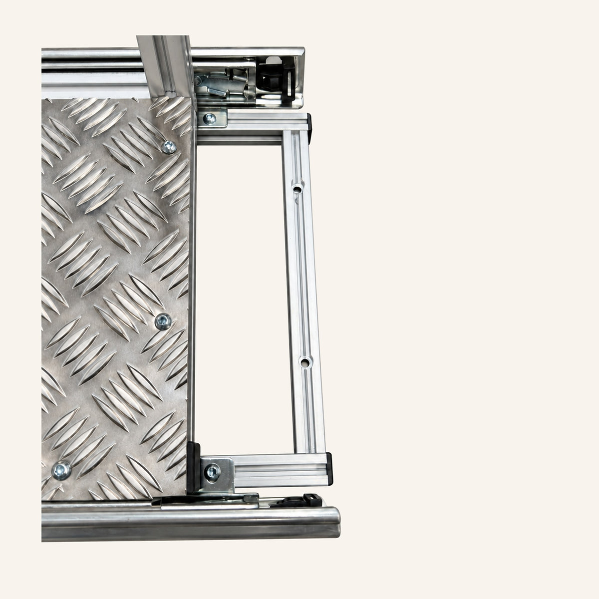 Bovenaanzicht van het optionele Easymounting frame van de tafel- en stoelenschuif.