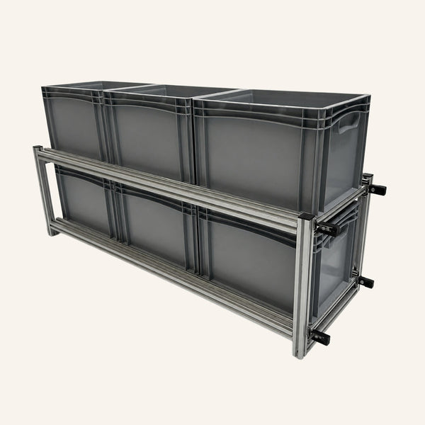 Dubbele schuifmodule 1285 × 405 × 730 mm voor mobilhome