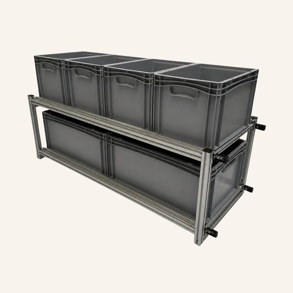 Dubbele schuifmodule 1285 × 505 × 730 mm voor mobilhome