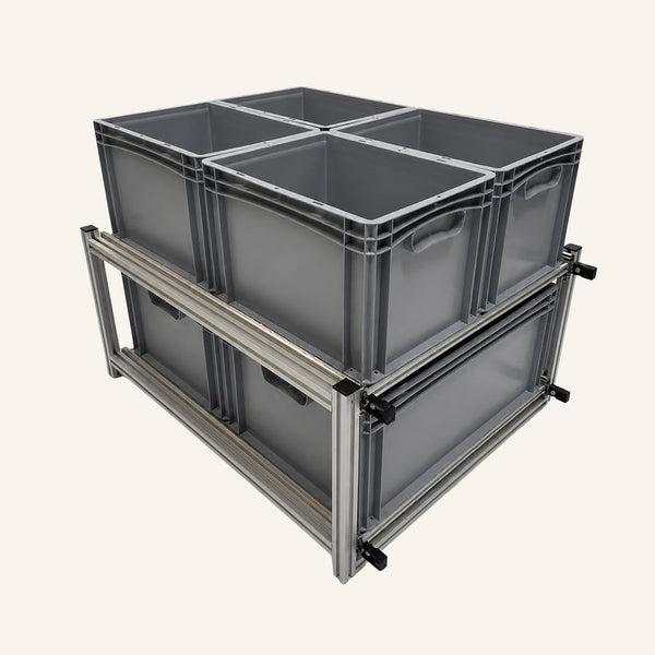 Dubbele schuifmodule 885 × 705 × 730 mm voor mobilhome
