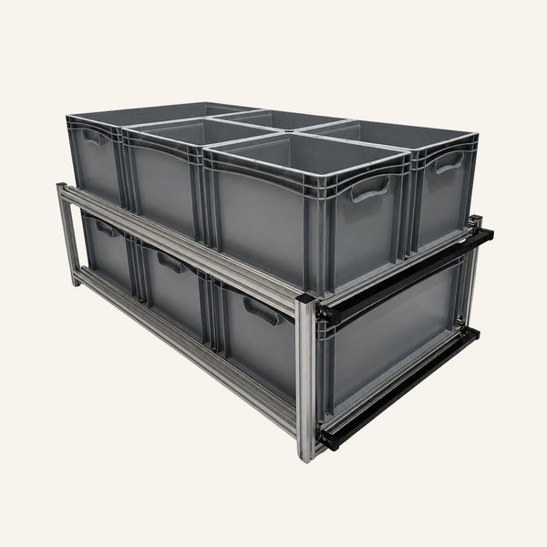 Dubbele schuifmodule 1285 × 705 × 640 mm voor mobilhome
