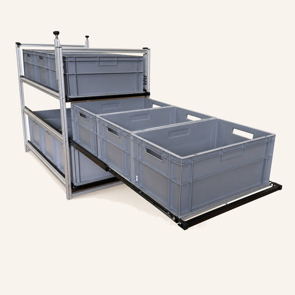 Driedubbele schuifmodule 1265 × 705 mm voor mobilhome